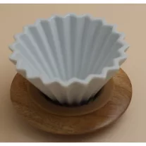 AVX-CDC001--2 Personal Ceramic Dripper+Wooden Holder-White