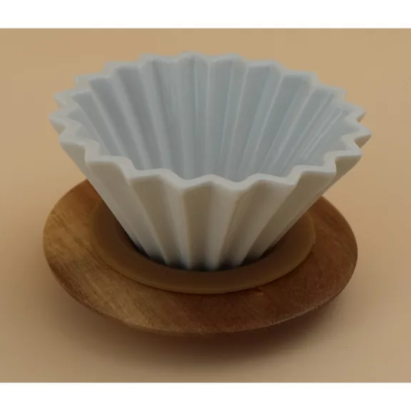 AVX-CDC001--2 Personal Ceramic Dripper+Wooden Holder-White