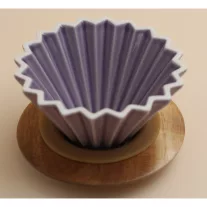 AVX-CDC001--2 Personal Ceramic Dripper+Wooden Holder-Purple