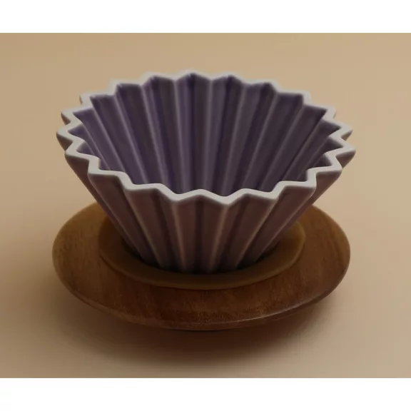AVX-CDC001--2 Personal Ceramic Dripper+Wooden Holder-Purple