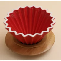 AVX-CDC001--2 Personal Ceramic dripper+Wooden Holder-Red