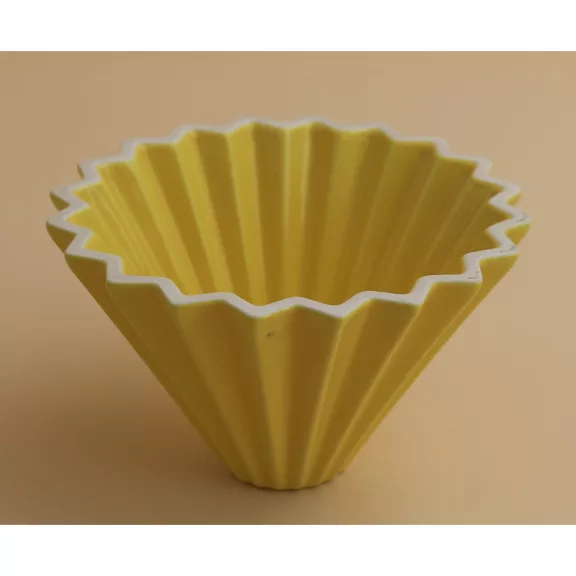 AVX-CDC001--2 Personal Ceramic Dripper+Wooden Holder-Yellow