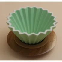AVX-CDC001--2 Personal Ceramic Dripper+Wooden Holder-Green