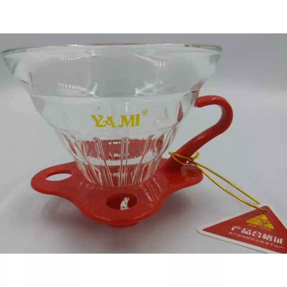 Yami V60-02 Glass Dripper Red