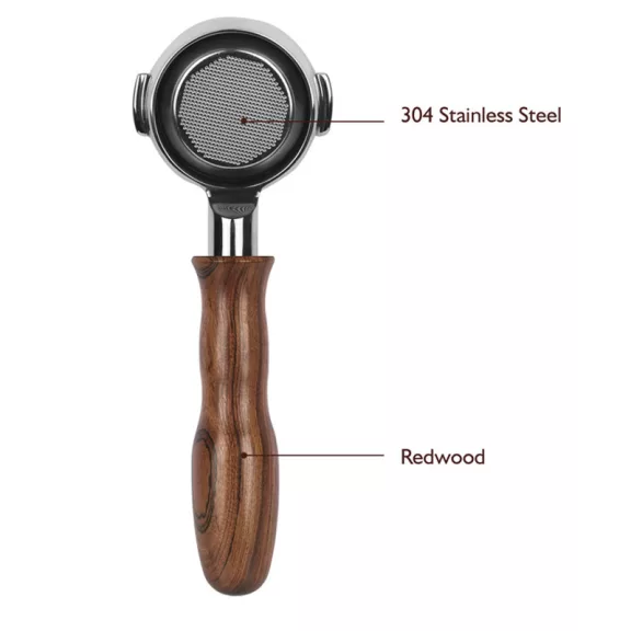 AVX 4093 AVX-Lelit 68/58mm Bottomless Portafilter Set Redwood Handle