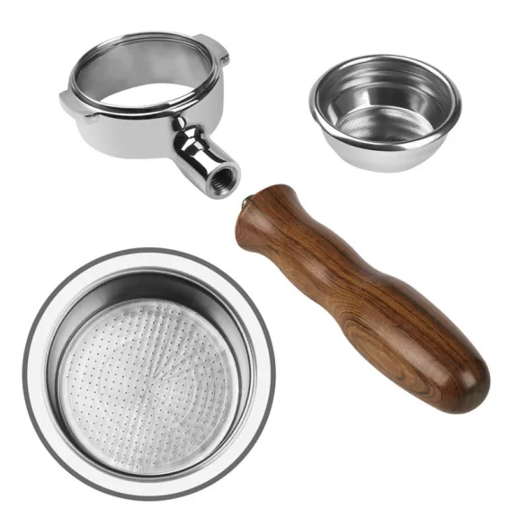 AVX 4093 AVX-Lelit 68/58mm Bottomless Portafilter Set Redwood Handle