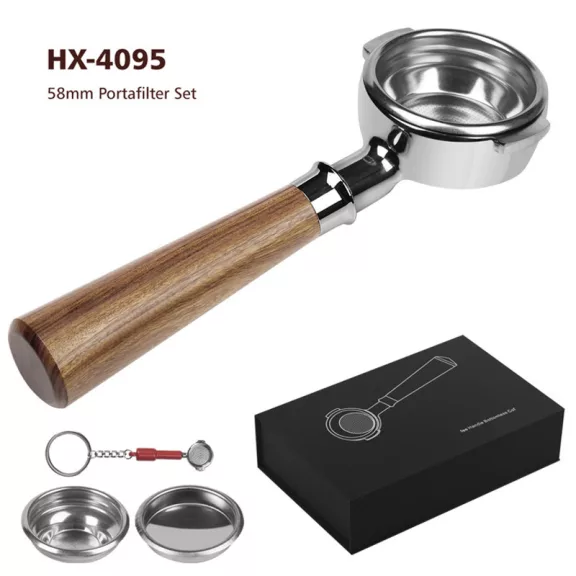 AVX 4095 AVX-Lelit 68/58mm Bottomless Portafilter Set with Redwood Handle