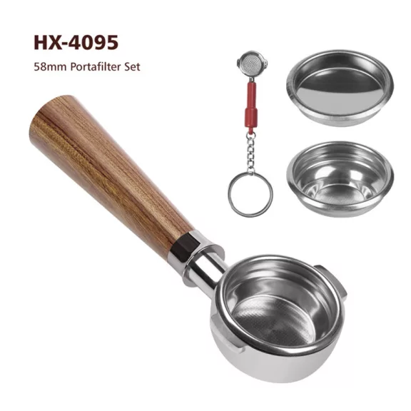 AVX 4095 AVX-Lelit 68/58mm Bottomless Portafilter Set with Redwood Handle