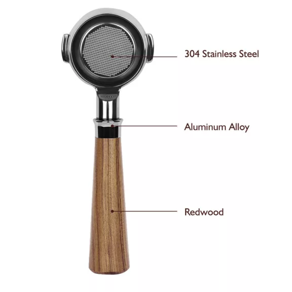 AVX 4095 AVX-Lelit 68/58mm Bottomless Portafilter Set with Redwood Handle