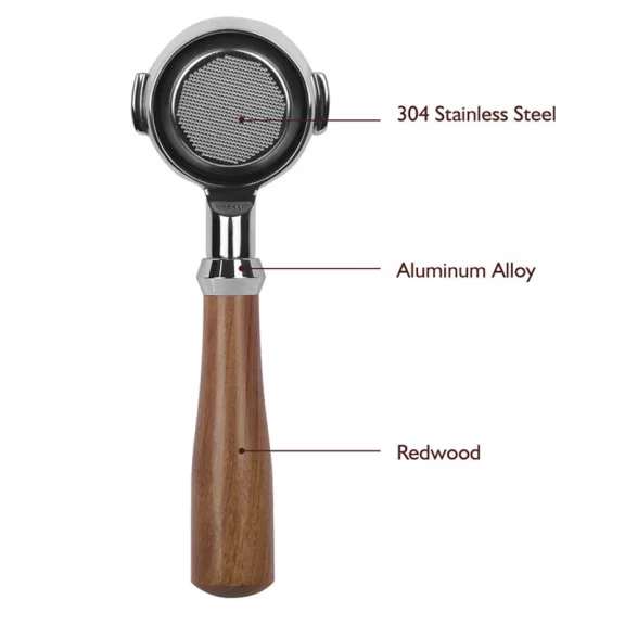 AVX 4096 AVX-Lelit-E61 58mm Bottomless Portafilter with Redwood Handle
