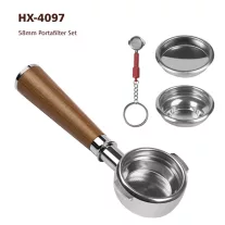   AVX 4097 AVX-Lelit 58mm Bottomless Portafilter Set with Redwood Handle