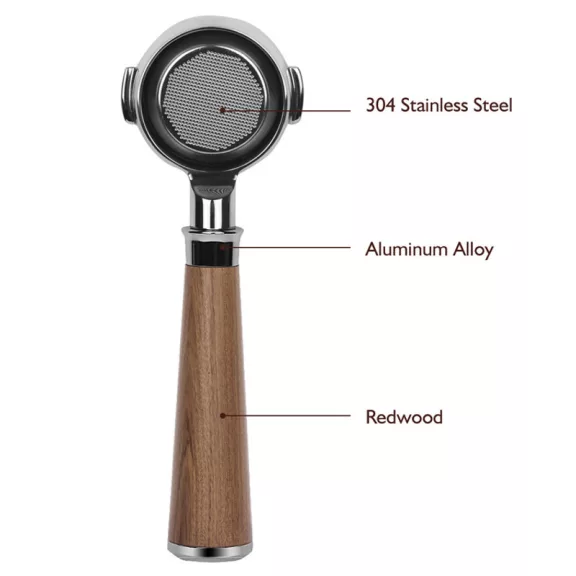AVX 4097 AVX-Lelit 58mm Bottomless Portafilter Set with Redwood Handle