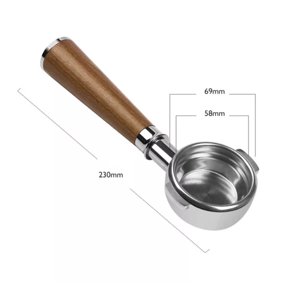 AVX 4097 AVX-Lelit 58mm Bottomless Portafilter Set with Redwood Handle