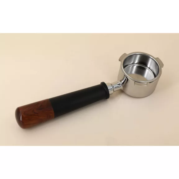 DD51BL Delonghi Dedica 51mm  Bottomless Filter Holder with Alu+Redwood Handle +16g Precision filter basket