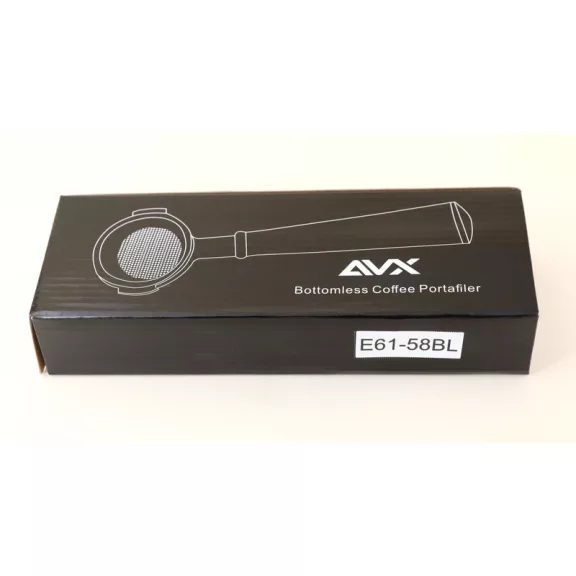 E61-58BL AVX-Lelit-E61 58mm Bottomless Portafilter with Alu+Redwood Handle  +16g Precision filter basket