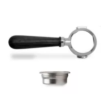   Lelit PLA580B 58mm Bottomless Portafilter Black Wooden Handle