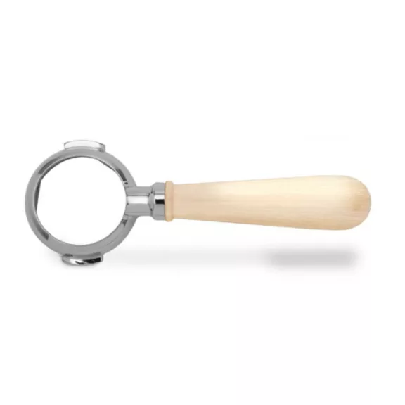 Lelit PLA580M 58mm Bottomless Portafilter White Wooden Handle