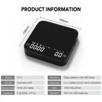 AVX K112EB Bluetooth Barista Scale 2000g with 0,1g Accuracy