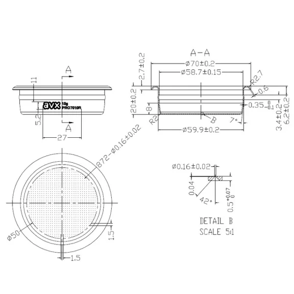 AVX PRO-X 7010R  58mm 10g Precision Filter Basket