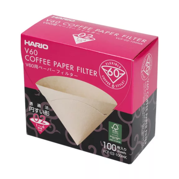 Hario V60-01 Misarashi flex Filter Paper Browm 100pcs/ in Paper Box