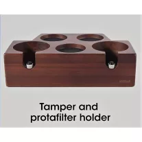   AVX 9J19 Coffee Tamper Stand Portafiler Holder 58mm Black Walnut Wood