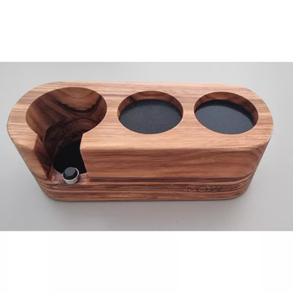 AVX 9J28 Coffee Tamper Stand Portafiler Holder 51-53mm Zebra Wood