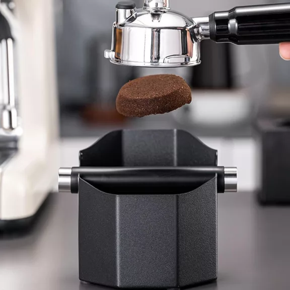 AVX HX2064 Stainless Steel Coffee Knock Box Black