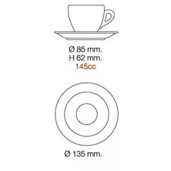 Nuova Point Palermo Cappuccino 145ml Cup+Saucer White
