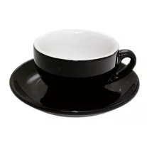 Nuova Point Palermo Cappuccino 200ml Cup+Saucer Black