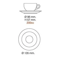 Nuova Point Palermo Cappuccino 200ml Cup+Saucer Black