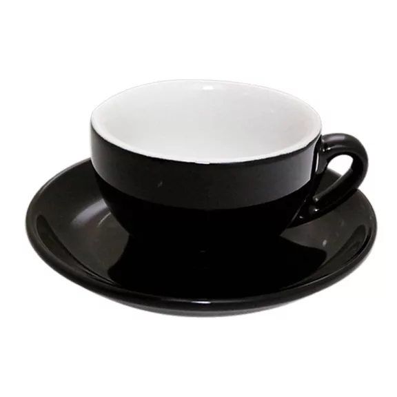 Nuova Point Palermo Cappuccino 200ml Cup+Saucer Black