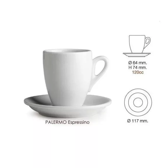 Nuova Point Palermo Espressino 120ml Cup+Saucer White