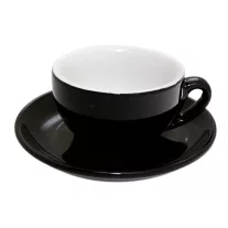 Nuova Point Palermo Latte 260ml Cup+Saucer Black