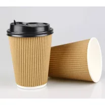 500pcs-Ripple brown 8oz-250/200ml Paper Cup
