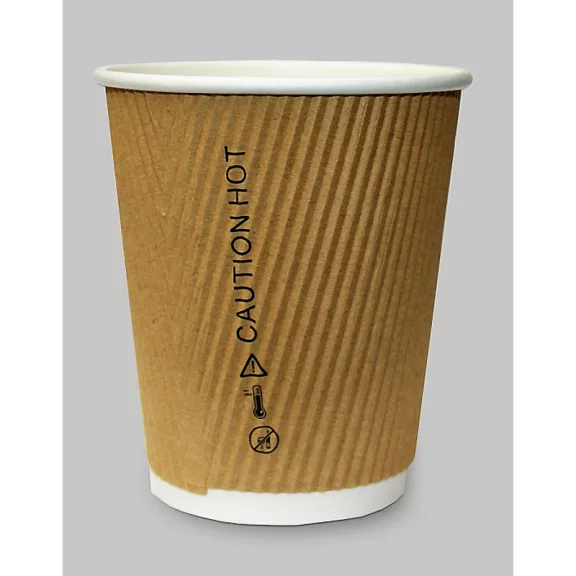 500pcs-Ripple brown 8oz-250/200ml Paper Cup