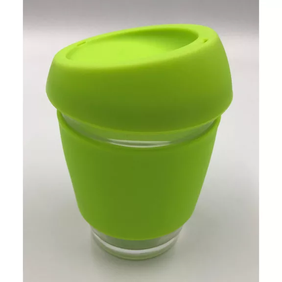 4pcs Borosilicate Glass Cup with Silicon Lid 350ml