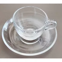 AVX Glass Coffee Cup + Saucer 90ml 6pcs