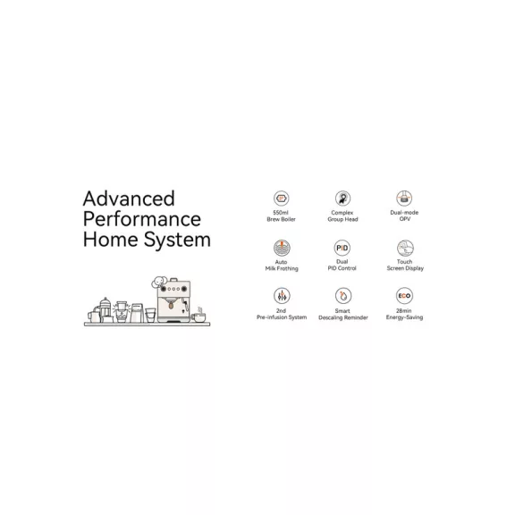 AVX Hero PRO-X Coffee Machine Adjustable with OPV White