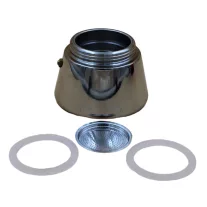   AVX Mokka 6 (Bialetti Brikka 4) Stainless Steel Boiler+Filter Basket+Shower
