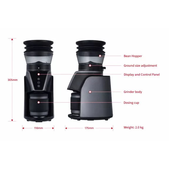 AVX CG003 Titanium Coffee Grinder Graphite grey