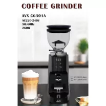   AVX CG301 64mm Titanium Coffee Grinder with pump bean container black