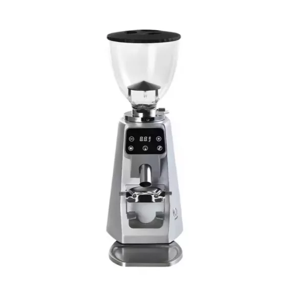 AVX CG305 64mm Titanium Coffee Grinder with pump bean container silver