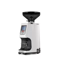  Eureka Atom Specialty 65 Red Speed Coffee Grinder White with 300g Smoke Colored Bean Hopper
