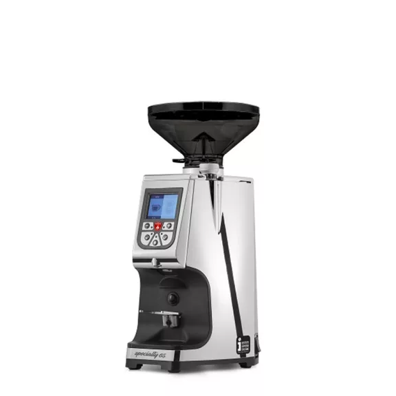 Eureka Atom Specialty 65 Red Speed Coffee Grinder -Chrome with 300g Smoke Colored Bean Hopper Eureka Atom Specialty 65 Red Speed Coffee Grinder -Chrome with 300g Smoke Colored Bean Hopper