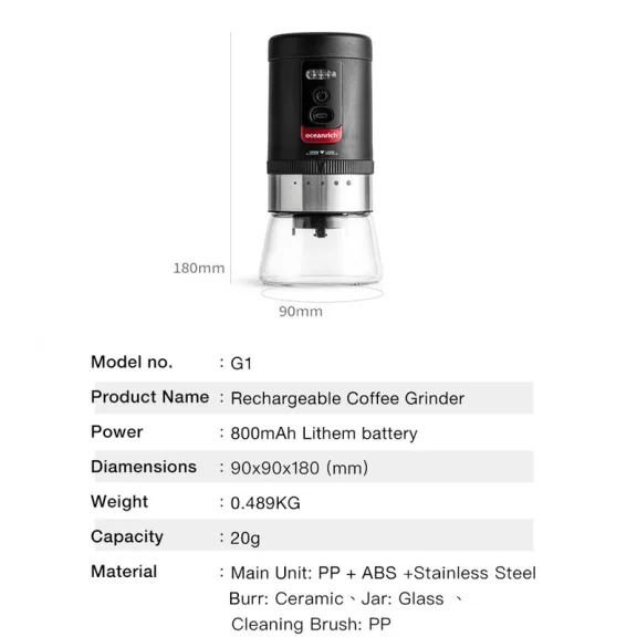 Oceanrich G1 Battery Coffee Grinder