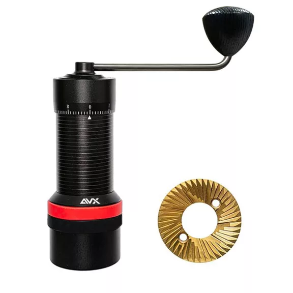 AVX HG49S hand grinder 49mm Titanium flat disc burr