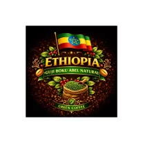   Ethiopia Natural Guji Buku Abel Gr1. Specialty Raw Coffee 1000 g