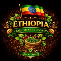   Ethiopia Natural Guji Buku Abel Gr1. Specialty Raw Coffee 1000 g