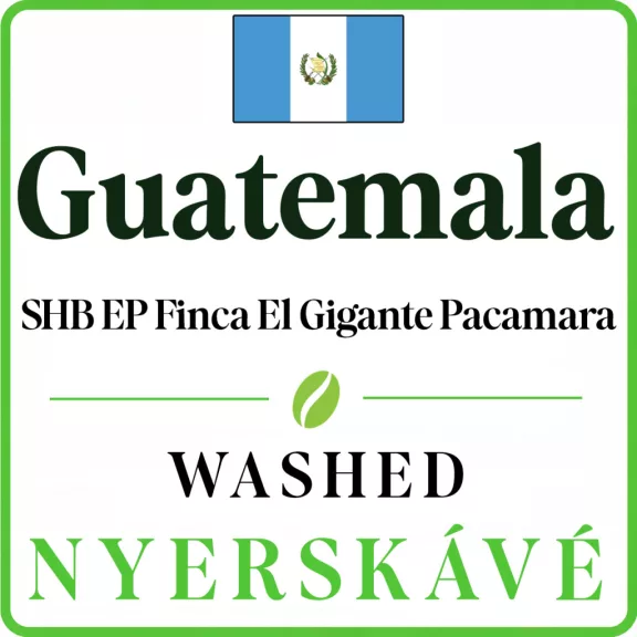 Guatemala SHB EP Finca El Gigante Pacamara washed Specialty 87p Nyerskávé 1000g Guatemala SHB EP Finca El Gigante Pacamara washed Specialty 87p Nyerskávé 1000g