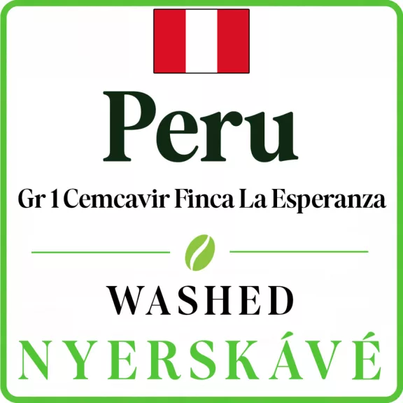 Peru Gr 1 Cemcavir Finca La Esperanza washed Raw Coffee 1000 g Peru Gr 1 Cemcavir Finca La Esperanza washed Raw Coffee 1000 g